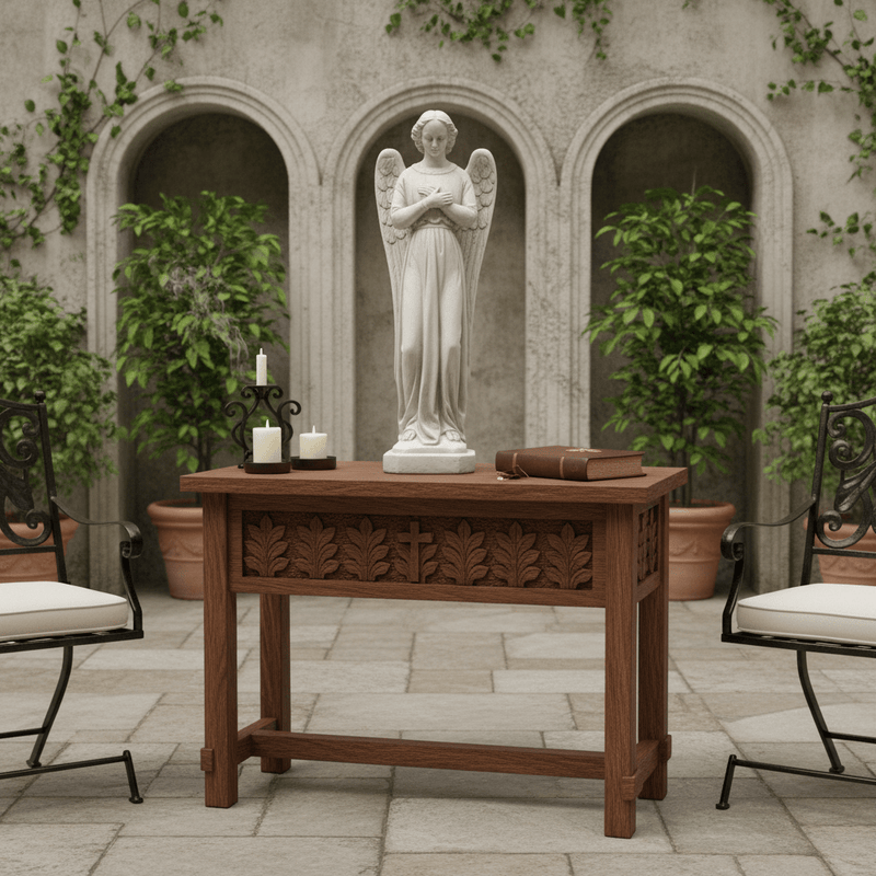 Pair Of Standing Prayer Angels Outdoor Statue (21-Inch)