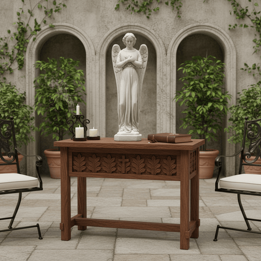 Pair Of Standing Prayer Angels Outdoor Statue (21-Inch)