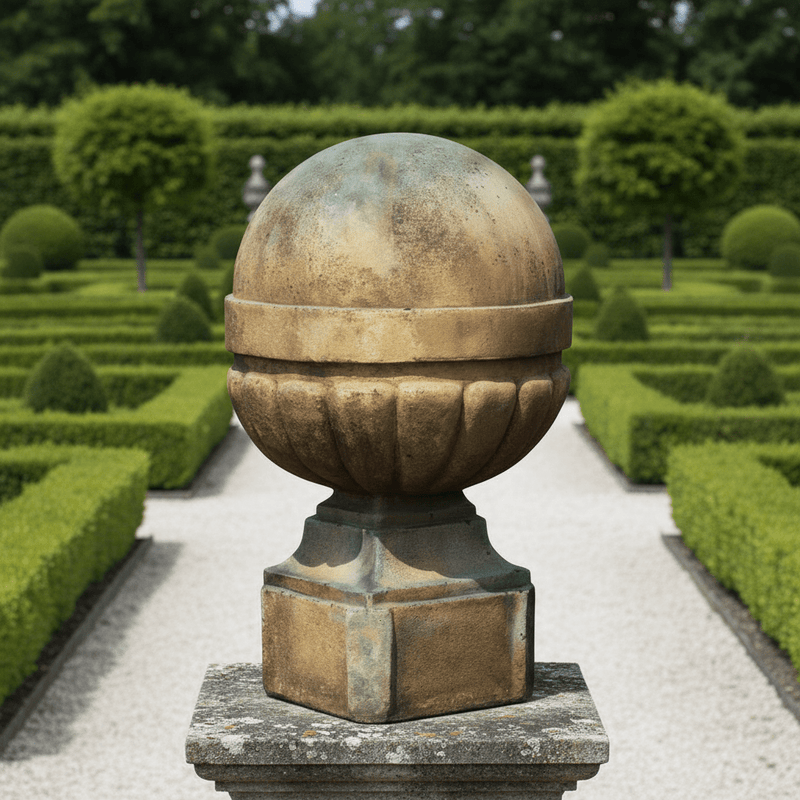 Palla Finial Outdoor Statue (14 - Inch) Side Angle
