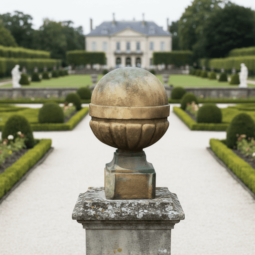 Palla Finial Outdoor Statue (8 - Inch) Side Angle