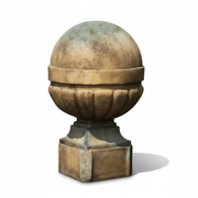 Palla Finial Outdoor Statue (8 - Inch) Side View