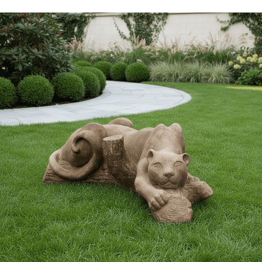 Panther Garden Statue (44 - Inch) Side Angle