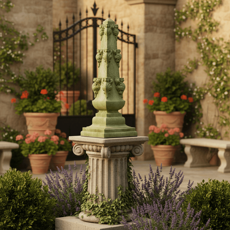 Paris Obelisk Outdoor Statue (36 - Inch) Side Angle