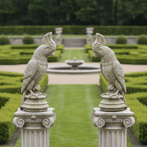 Parrot Finial Outdoor Statue (21 - Inch) Side Angle
