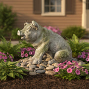 Patty Pig Garden Statue (10 - Inch) Side Angle