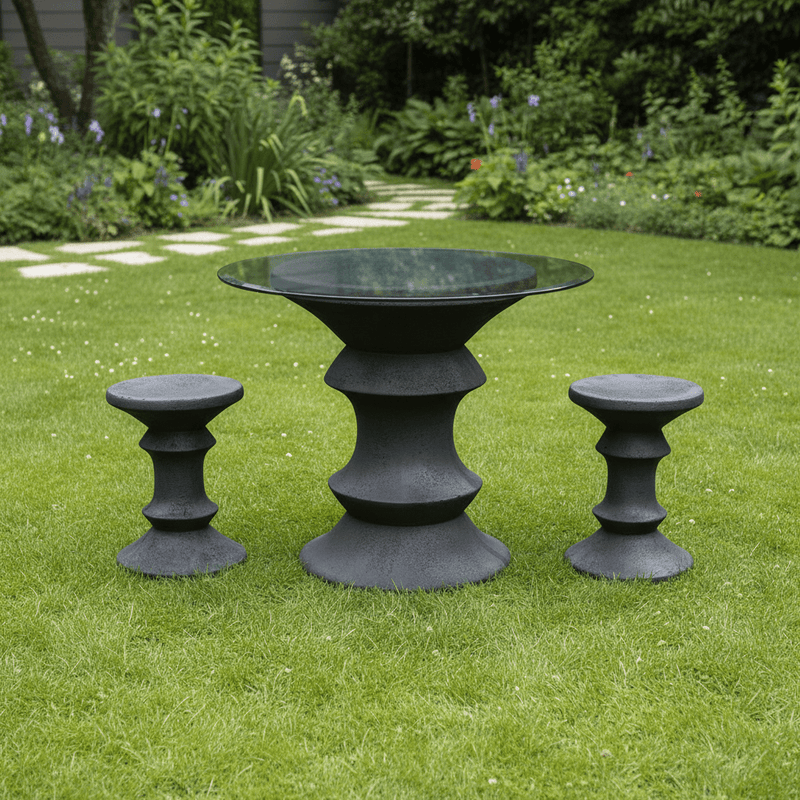 Pawn Table Outdoor Statue (29 - Inch) Side Angle