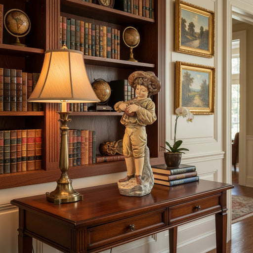 Peasant Boy Statue (16 - Inch) Side View
