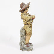 Peasant Boy Statue (16 - Inch) Different Angle