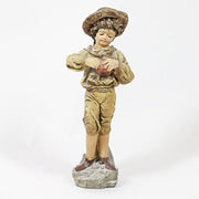 Peasant Boy Statue (16 - Inch) Side Angle