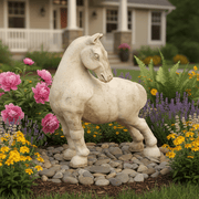 Peking Horse Garden Statue (16-Inch)