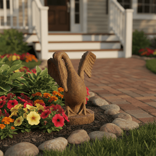 Pelican Bird Garden Statue (18 - Inch) Side Angle