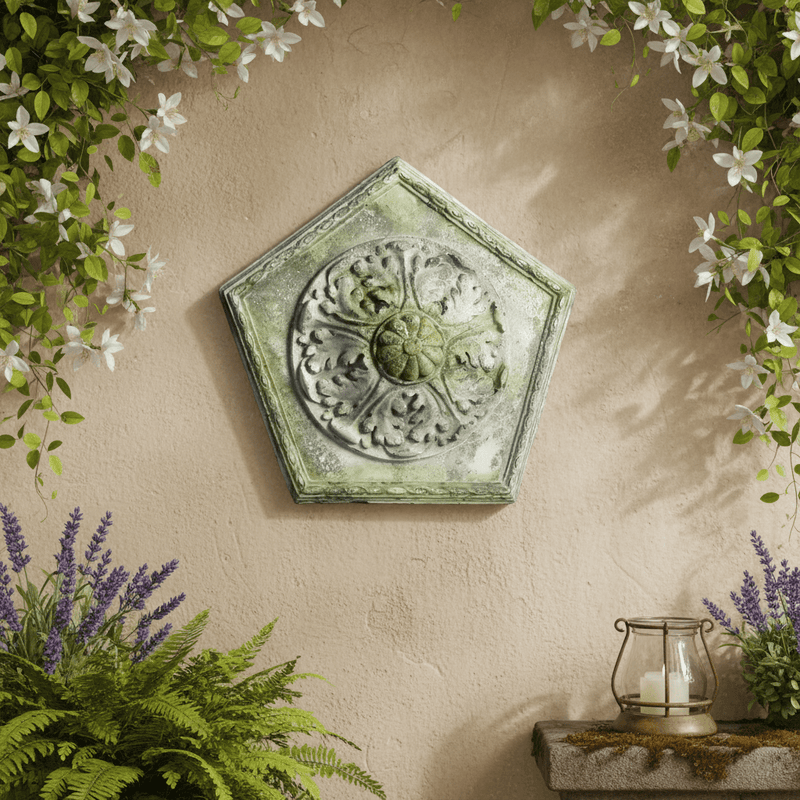 Penta Medallion Outdoor Plaque (14.0 - Inch) Side Angle