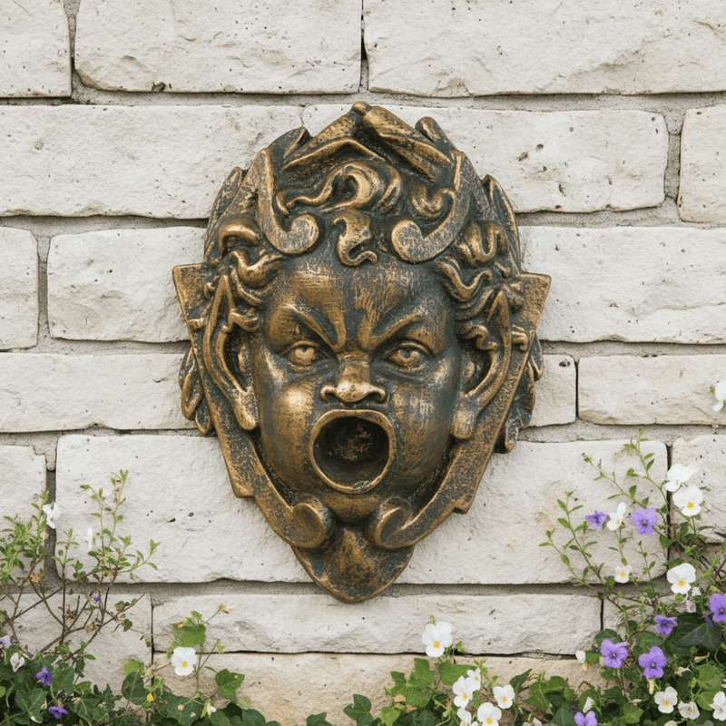 Perche Face Statue (8 - Inch) Side Angle