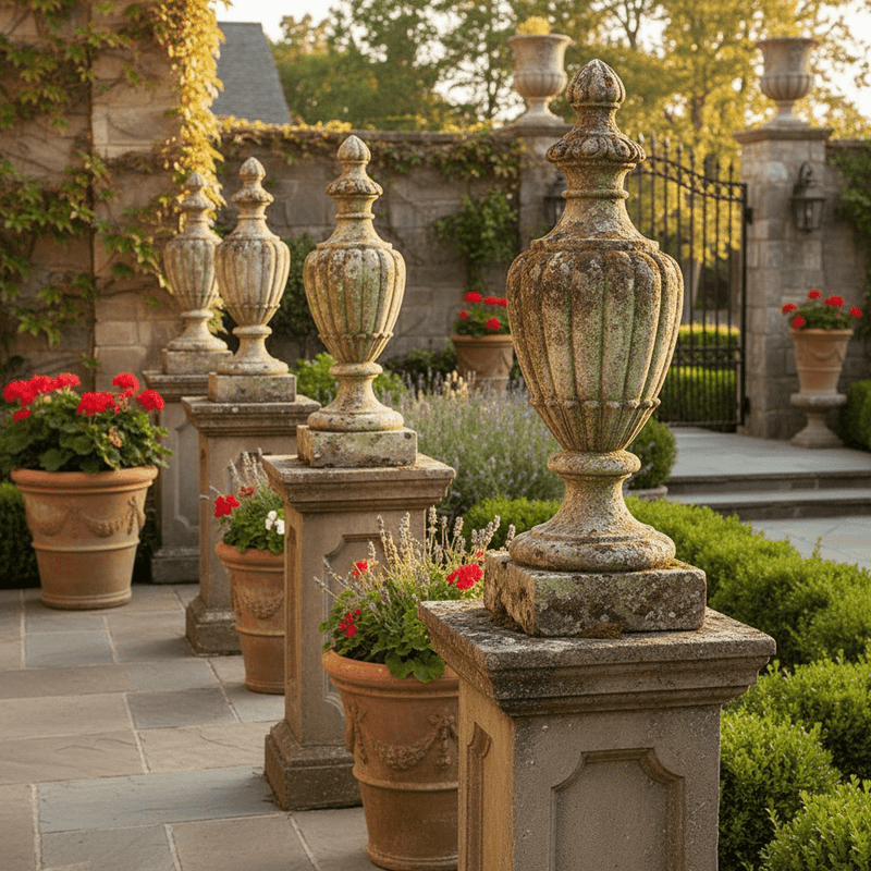 Pershing Finial Outdoor Statue (36 - Inch) Side Angle