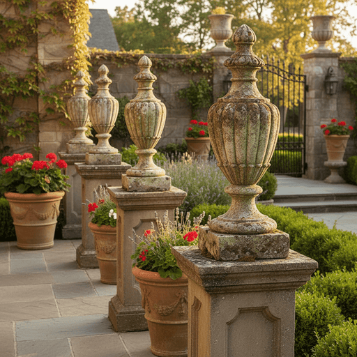 Pershing Finial Outdoor Statue (36 - Inch) Side Angle