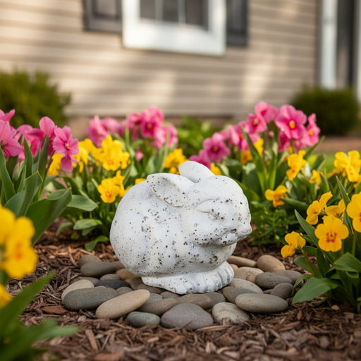 Pet Bunny Garden Statue (4 - Inch) Side Angle