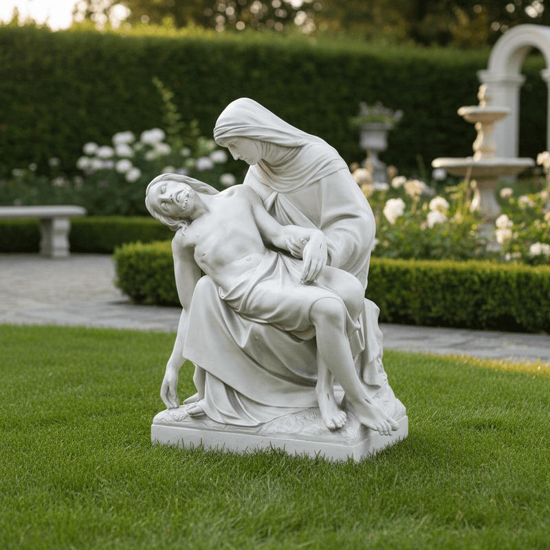 Pieta By Daprato Statue Bfrlc (42 - Inch) Side Angle