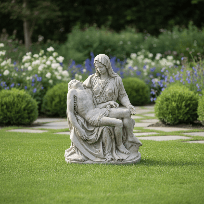 Pieta Garden Statue (28 - Inch) Side Angle