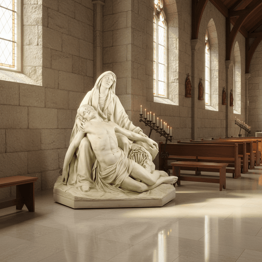 Pieta Mary with Jesus Statue (58 - Inch) Side Angle