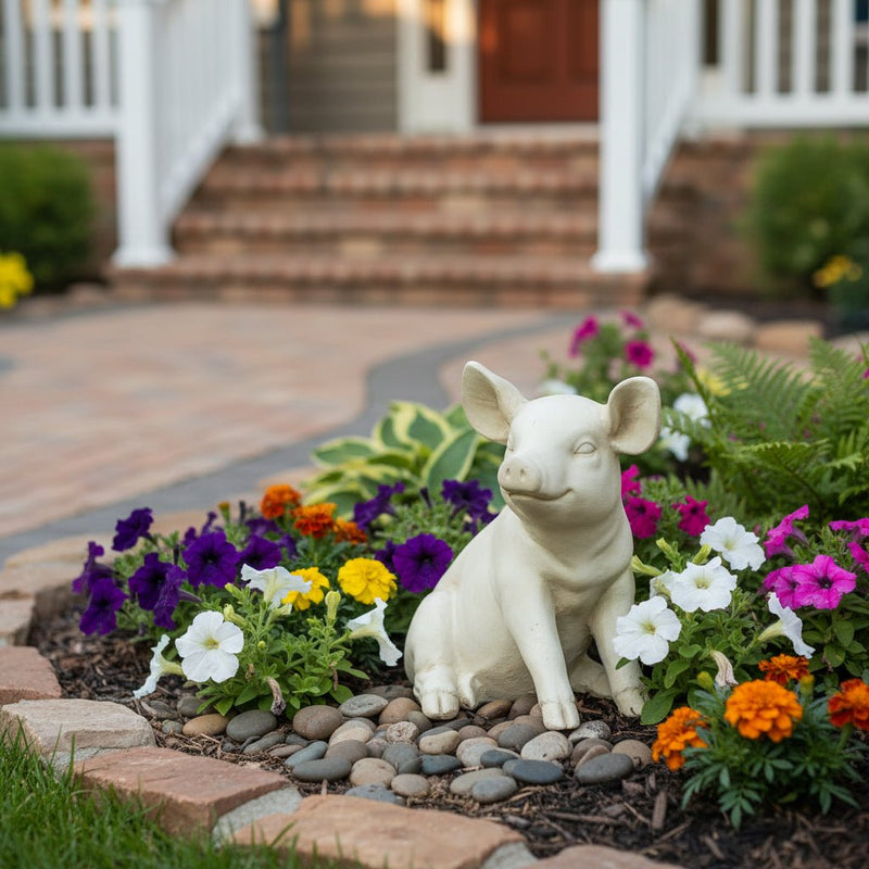 Pig Garden Statue (13-Inch)