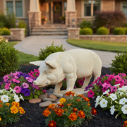Pig Garden Statue (14 - Inch) Side Angle