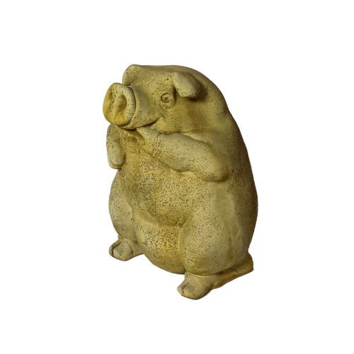 Pig Garden Statue (21 - Inch) Side Angle