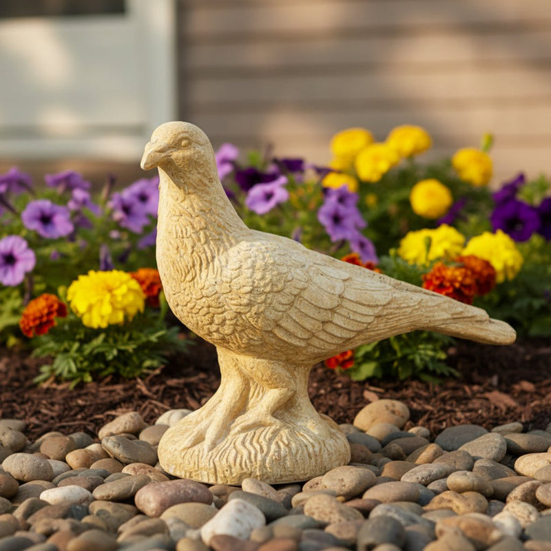 Pigeon Bird Garden Statue (8 - Inch) Side Angle