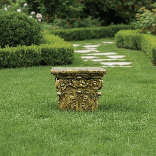 Pilaster Top Outdoor Statue (9 - Inch) Side Angle