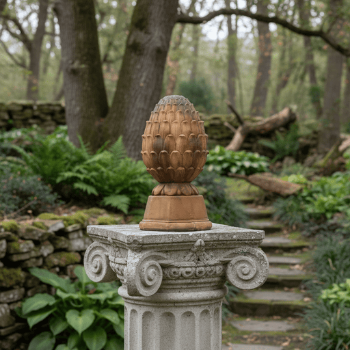 Pinecone Britannia Outdoor Statue (19 - Inch) Side Angle