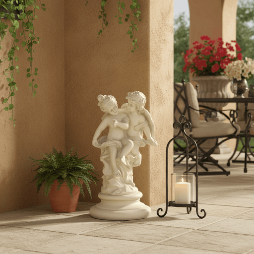 Playful Cupids Garden Statue (16-Inch)