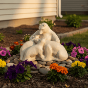 Polar Bear Family Garden Statue (11-Inch)