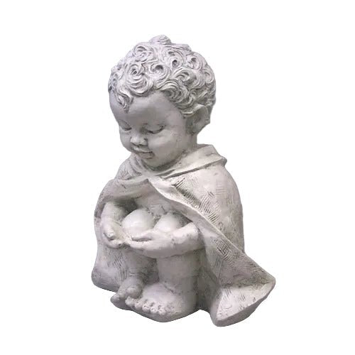 Pondering Baby St Francis Statue (14-Inch)