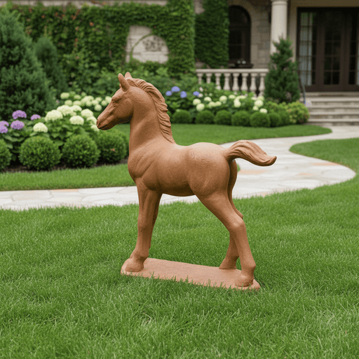 Pony Garden Statue (35 - Inch) Side Angle
