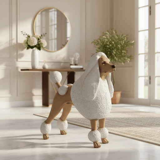 Poodle Dog Garden Statue (20-Inch)