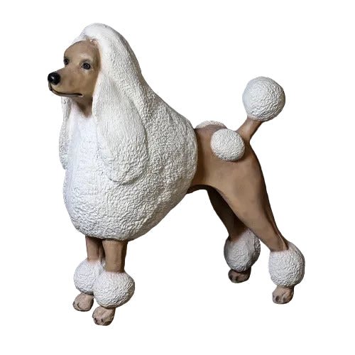 Poodle Dog Garden Statue (20 - Inch) Side View