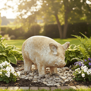 Porker Pig Garden Statue (8 - Inch) Side Angle
