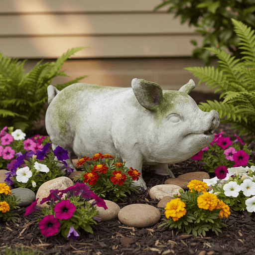 Pot Belly Garden Statue (9 - Inch) Side Angle