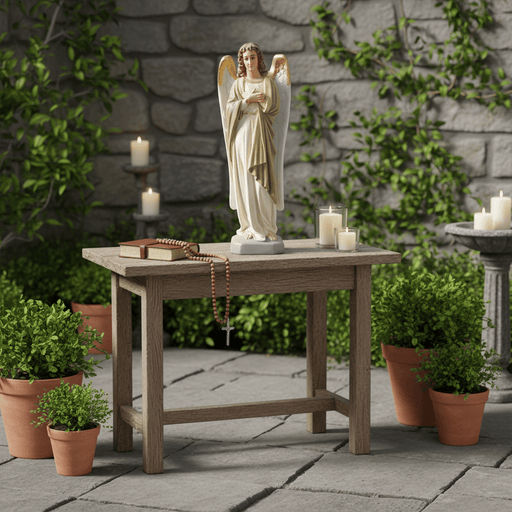 Prayer Angel Outdoor Statue (26 - Inch) Side Angle