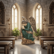 Praying Angel Adoration Statue (38 - Inch) Side Angle