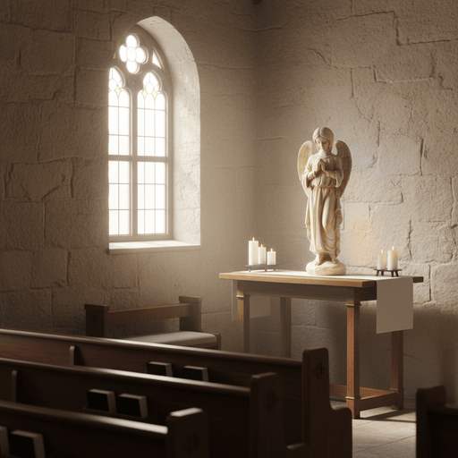 Praying Angel Outdoor Statue (24 - Inch) Side Angle