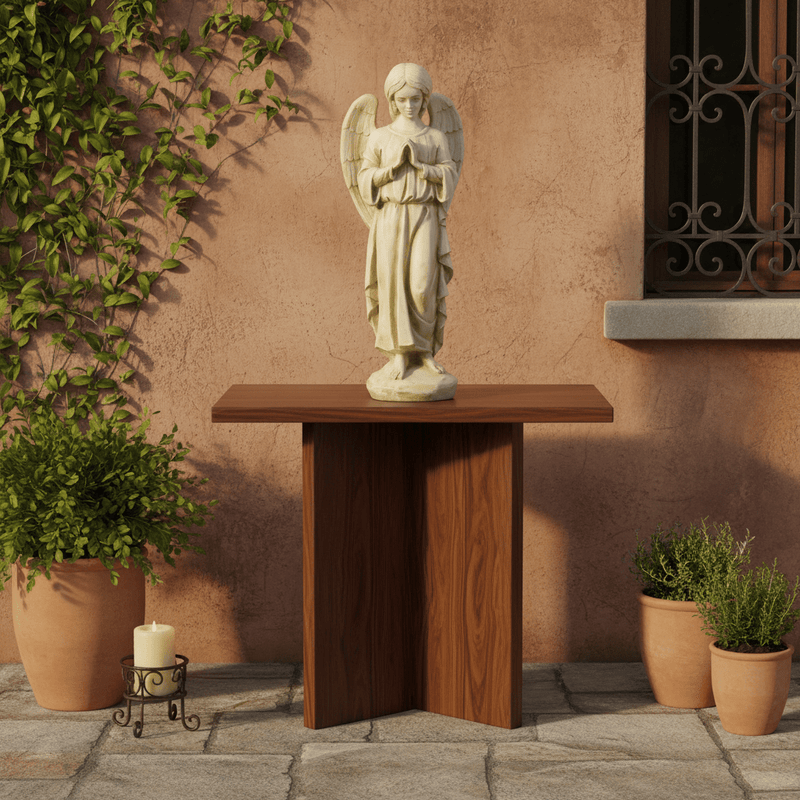 Praying Angel Outdoor Statue (24 - Inch) Side Angle