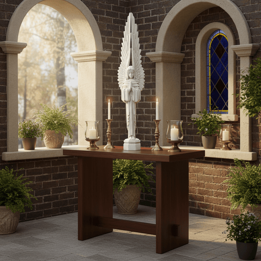 Praying Angel with Large Wings Outdoor Statue (27-Inch)