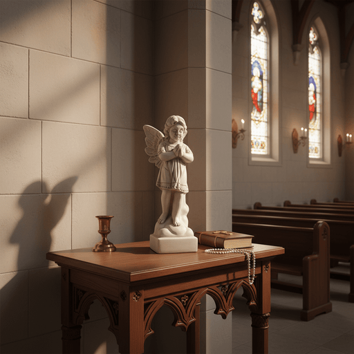 Praying Guardian Angel Outdoor Statue (19-Inch)