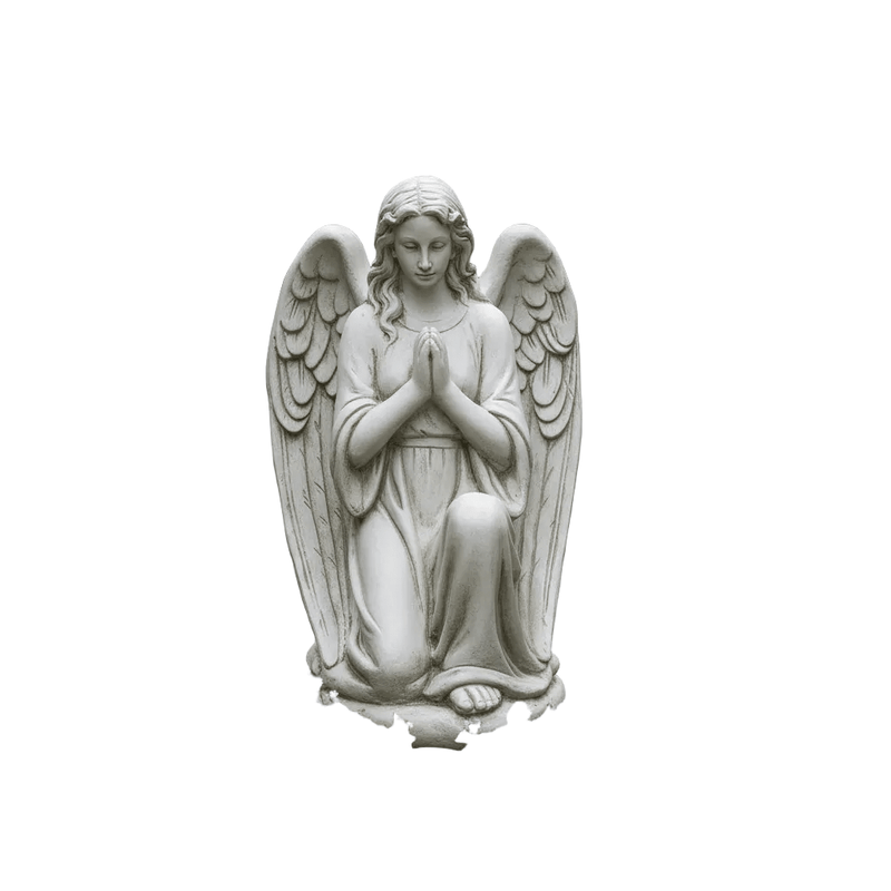 Praying Kneeling Angel Outdoor Statue (22 - Inch) Side View