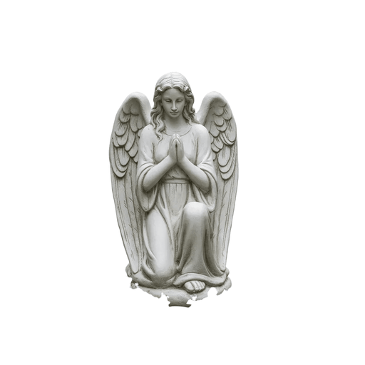 Praying Kneeling Angel Outdoor Statue (22 - Inch) Side View