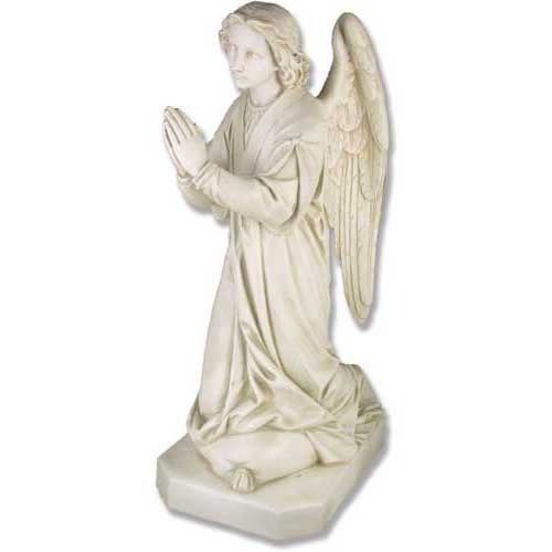 Praying Winged Angel Outdoor Statue (39 - Inch) Side View