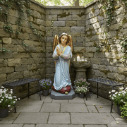Praying Winged Angel Outdoor Statue (39 - Inch) Side Angle