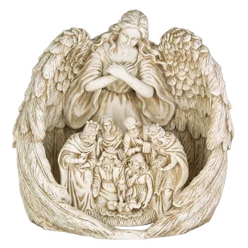 Protective Angel over Nativity Scene Outdoor Statue (20-Inch)