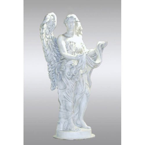 Protective Winged Angel on Base Outdoor Statue (108-Inch)
