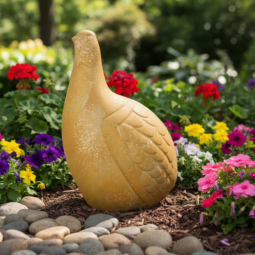 Quail Garden Statue (12 - Inch) Side Angle